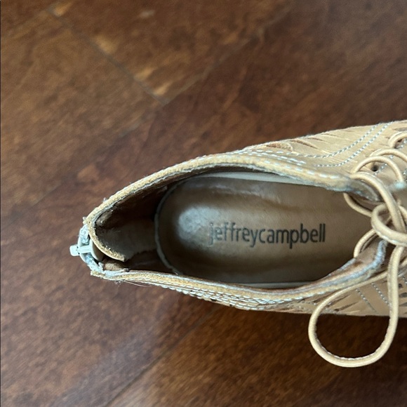 Jeffrey Campbell Stylish Cordillo Lace-Up Mule Tan Peep-Toe Heel, Size 5 - Picture 12 of 15